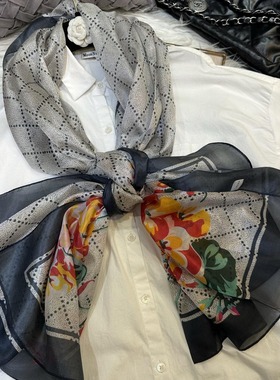 新款杭州丝绸百分百桑蚕丝真丝丝巾洋纺大长围巾披肩女沙滩巾防晒