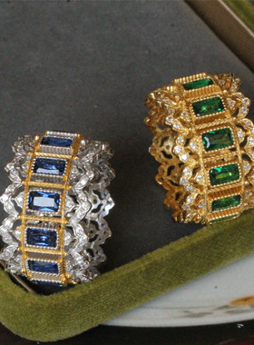 大码妹妹及男款宫廷戒指纯银复古