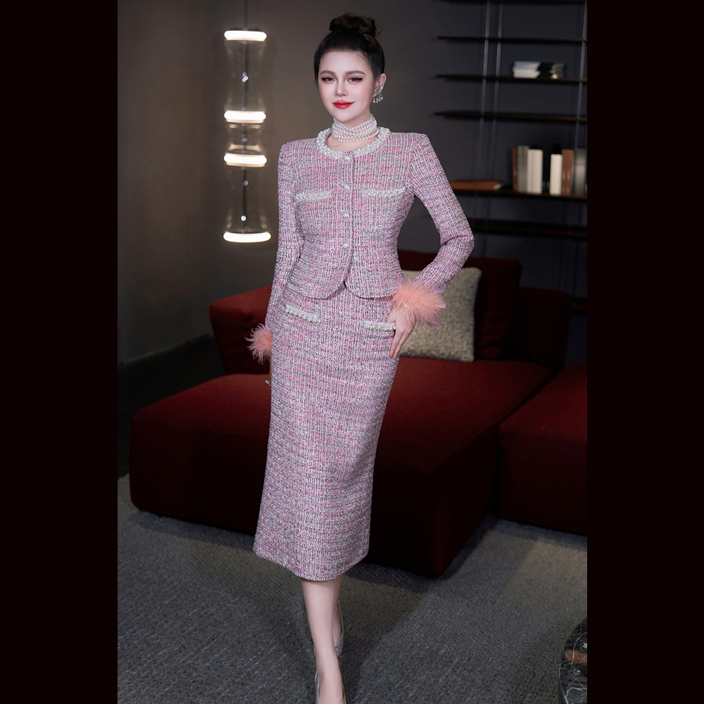 Women's Suit 高级感小香风经典粗花呢时尚套装套裙显瘦气质