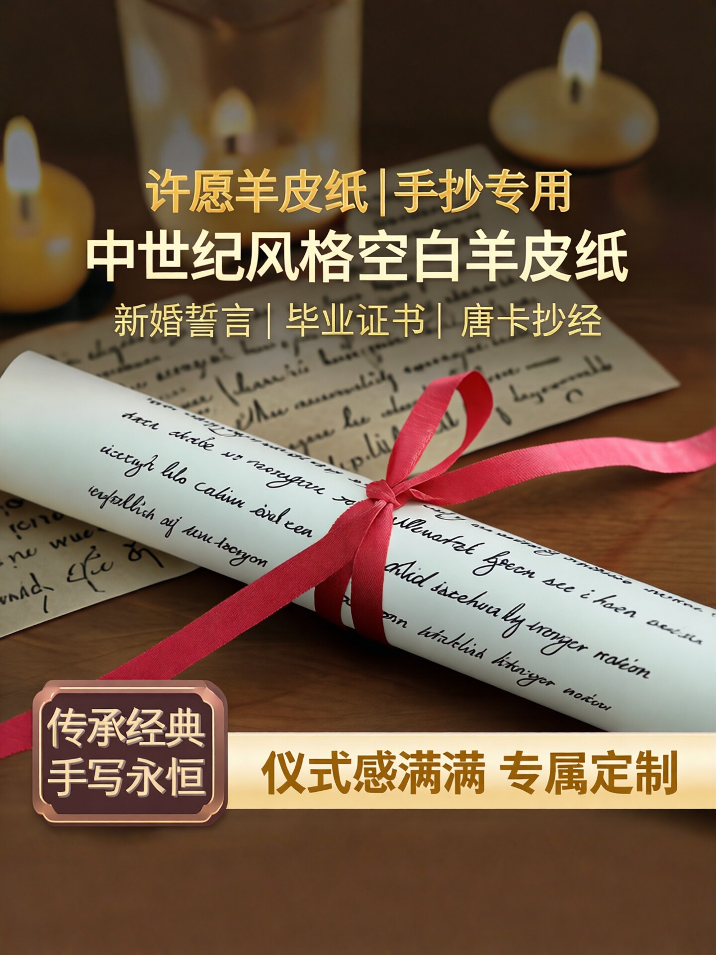 许愿羊皮纸正品手抄绘画