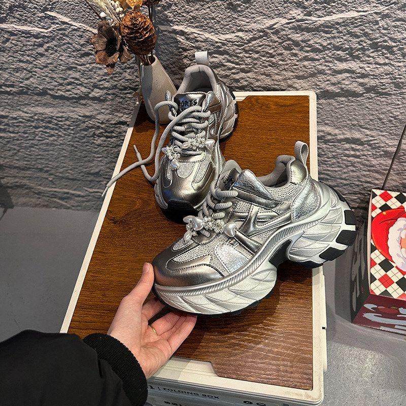 工厂尾货断码清仓吸膜底老爹鞋女2026新款休闲百搭厚底增高运动鞋,女鞋,高帮鞋,淘宝优惠券,粉丝福利购,淘宝优惠卷