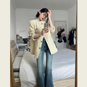 法式 遮屁股宽松高级感外套女春秋 冷谈重工小香风流苏炸街中长款