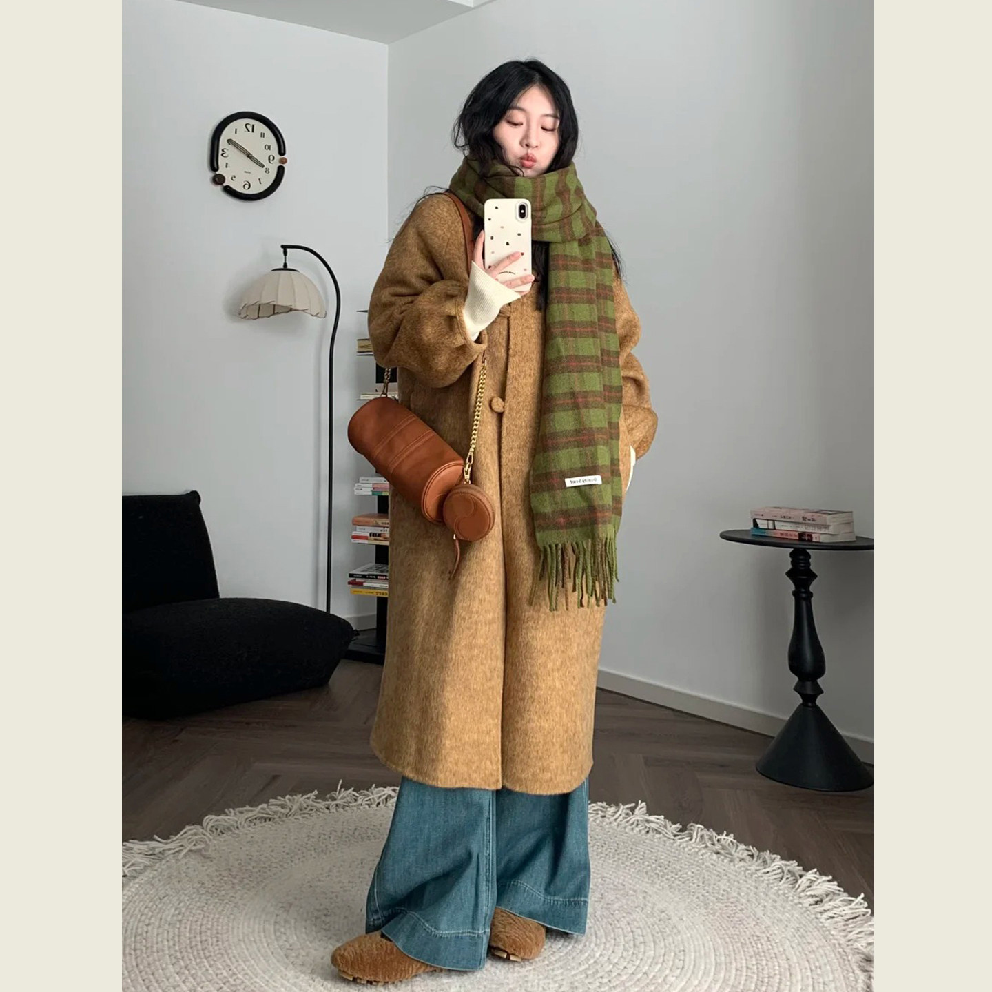 复古秋叶黄灯笼袖毛呢外套女秋冬季新款慵懒风宽松显瘦呢子大衣,女装/女士精品,毛呢外套,淘宝优惠券,粉丝福利购,淘宝优惠卷