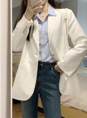 高级感小个子宽松休闲西装外套女