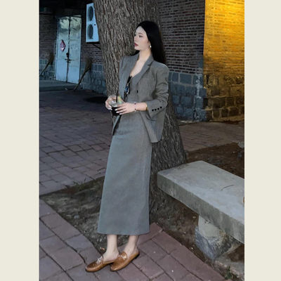 老钱风气质高智感时尚通勤套装