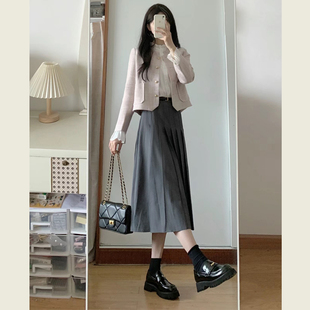 法式粉紫色减龄小香风外套女春秋季新款温柔气质显瘦长袖短款上衣