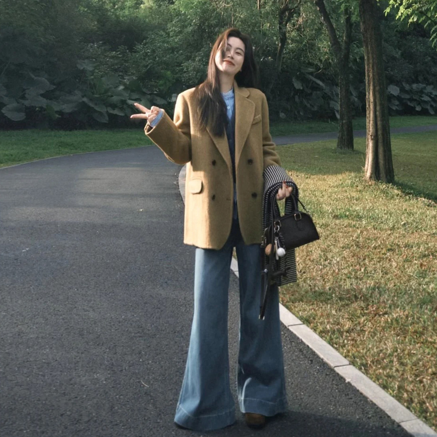 复古秋黄色西装毛呢外套女秋冬季新款高级感休闲宽松百搭呢子大衣,女装/女士精品,毛呢外套,淘宝优惠券,粉丝福利购,淘宝优惠卷