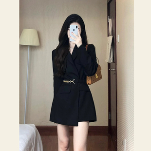 新款 韩版 外套女2023早春秋装 高级感黑色小个子西装 宽松休闲西服