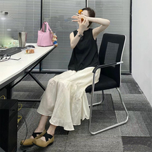 盐系轻熟风时尚套装女夏新款无袖背心上衣气质高腰半身长裙两件套