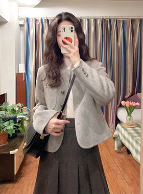 简约百搭高级感小个子呢子上衣