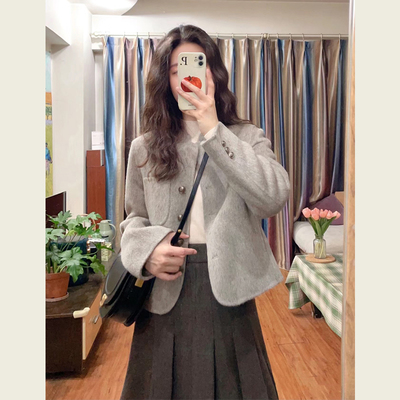 简约百搭高级感小个子呢子上衣