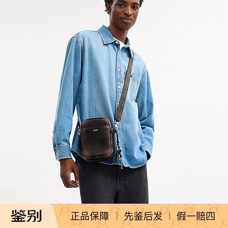 澳门代购 专柜正品 coach蔻驰新品小包HITCH 仿舊皮革斜背手袋