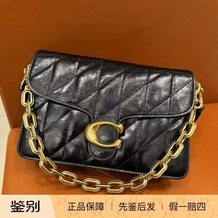 澳门代购COACH/新款 绗缝 羊皮 Chain Tabby35号链条单肩包 大号