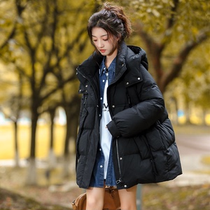 女大童羽绒服骄骄虎2024冬装初中生青少年连帽90白鸭绒外套潮J708