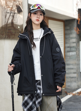 女童夹棉外套骄骄虎2025女大童加绒加厚软壳棉服初中生高中生7479