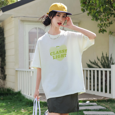 骄骄虎圆领女童夏季纯棉短袖t恤