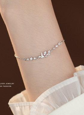 s925纯银锆石蝴蝶手链女森系轻奢潮流气质百搭简约高级感手饰批发