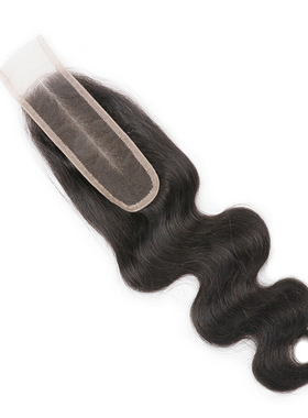 2*6 lace closure peruvian human hair body wave