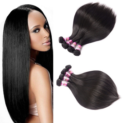 8A Peruvian Human Virgin Hair 4Bundles Straight 秘鲁真人发帘