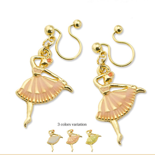 新款 日本订单芭蕾舞女孩耳夹耳环无耳洞女耳饰