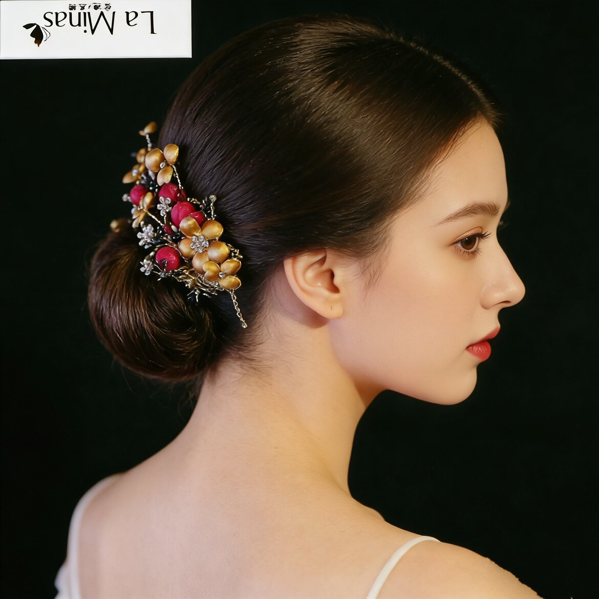 2025新款发夹新中式新娘晚礼头饰金仙美婚纱礼服敬酒高级感饰品闪