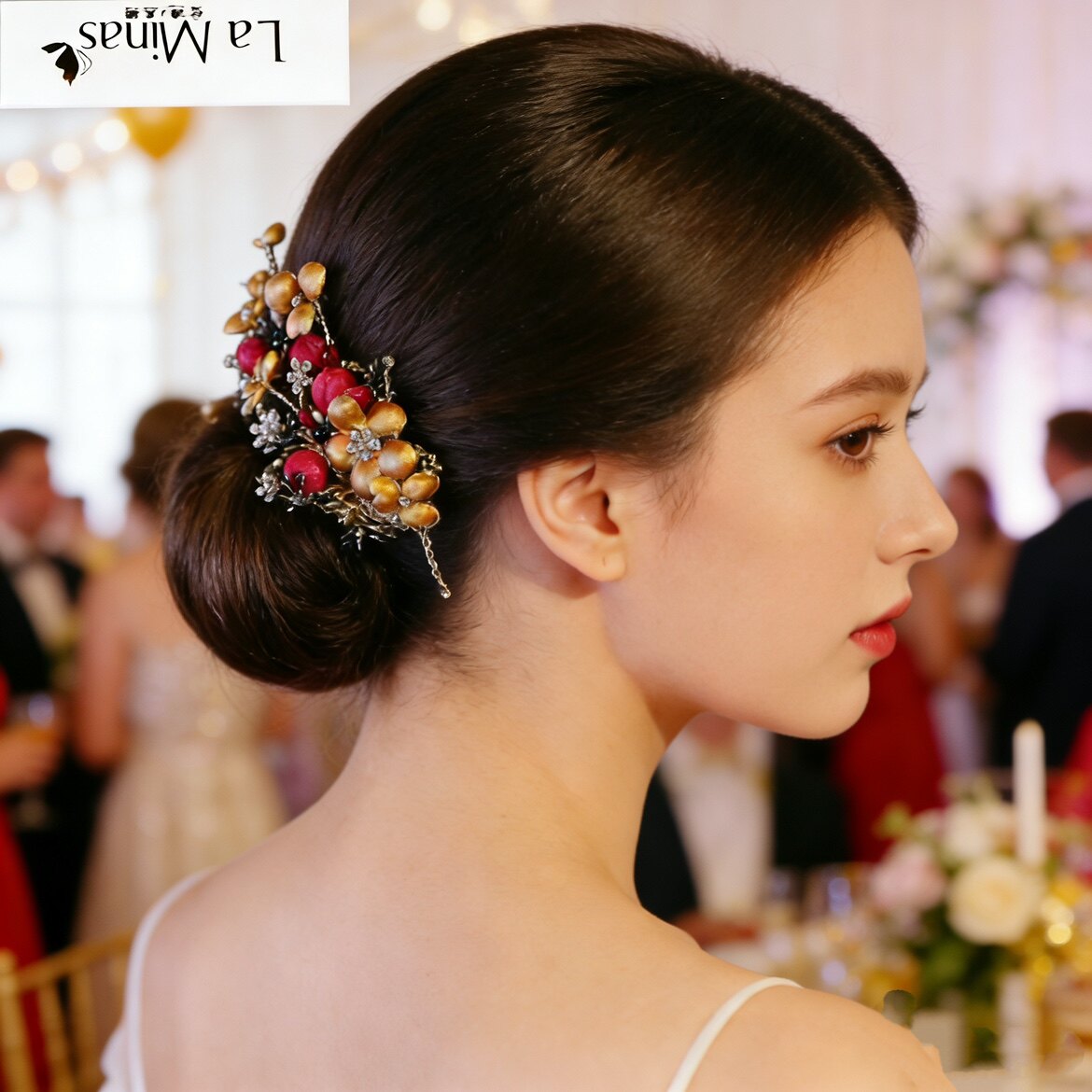 2025新款发夹新中式新娘晚礼头饰金仙美婚纱礼服敬酒高级感饰品闪