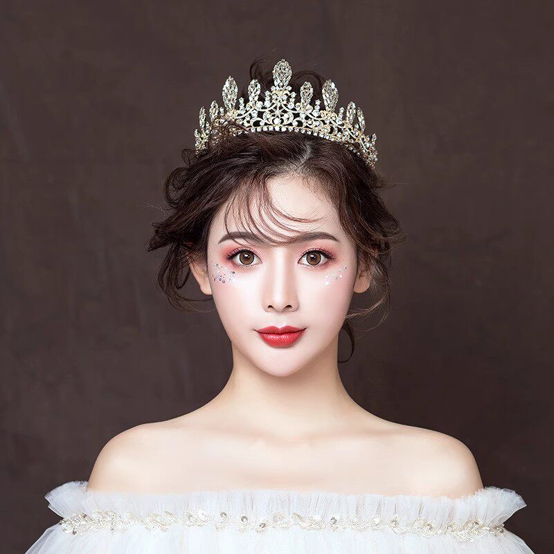 镀金欧式婚纱成年礼生日皇冠头饰超仙新娘王冠韩式金色奢华巴洛克