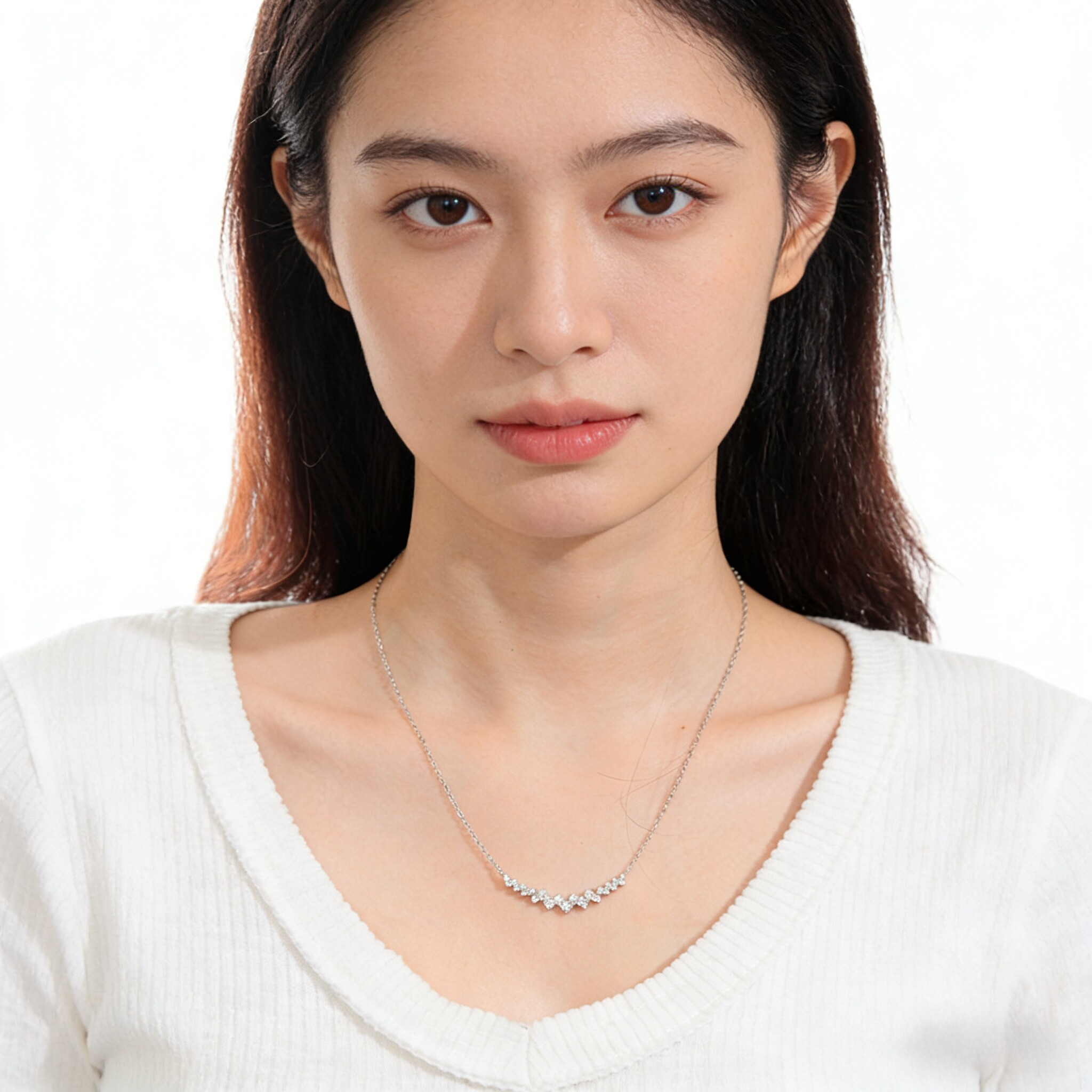 新娘晚礼服925纯银莫桑石配饰名媛晚宴项链女高级感设计小众轻奢