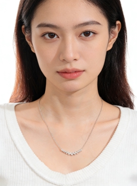 新娘晚宴925银莫桑石项链