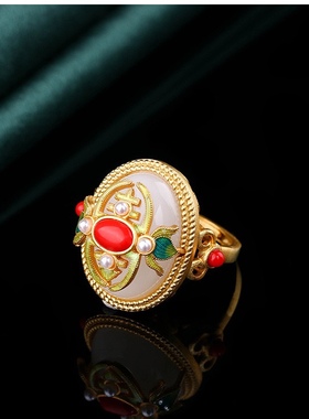 MOMZ魔猫昭昭国潮新中式开口戒指指环新娘秀禾服旗袍古风官方