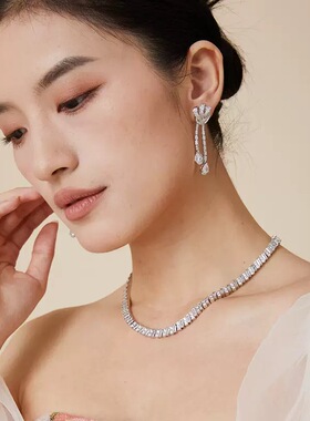 魔猫进口方形项链女小众设计高级感轻奢锁骨链新款爆款颈链配饰