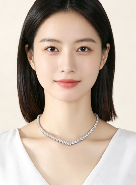 圆形新娘婚纱礼服晚宴项链女银色