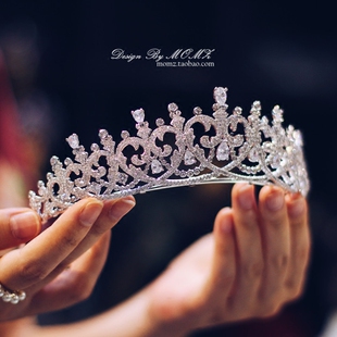 魔猫昭昭法式 新娘皇冠头饰大气奢华高端公主结婚婚纱女童生日王冠