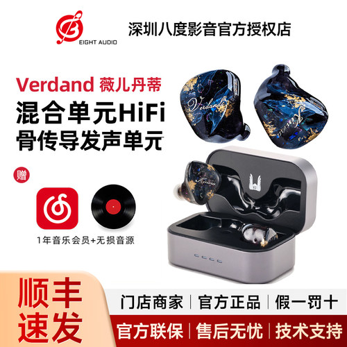 王者时代Verdand薇儿丹蒂圈铁静电骨传导有线HIFI耳机 夜之女神