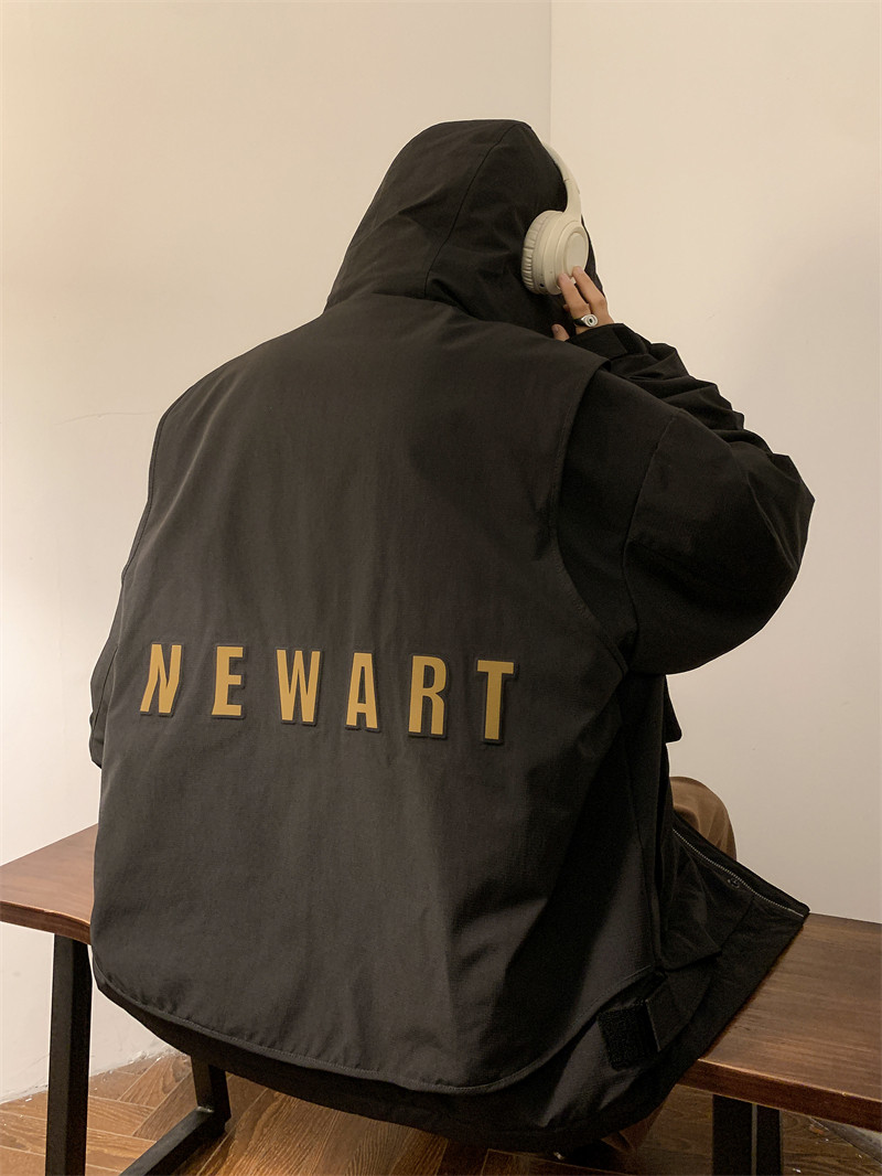 23/冬90%白鸭绒高品质假两件装连帽羽绒服外套2339-P320,男装羽绒服,电商A171