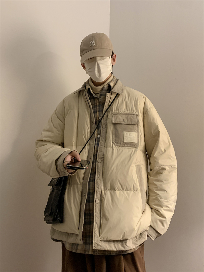 23/冬90%白鸭绒高品质衬衫领羽绒服潮流大码外套2310-P245,男装羽绒服,电商A171