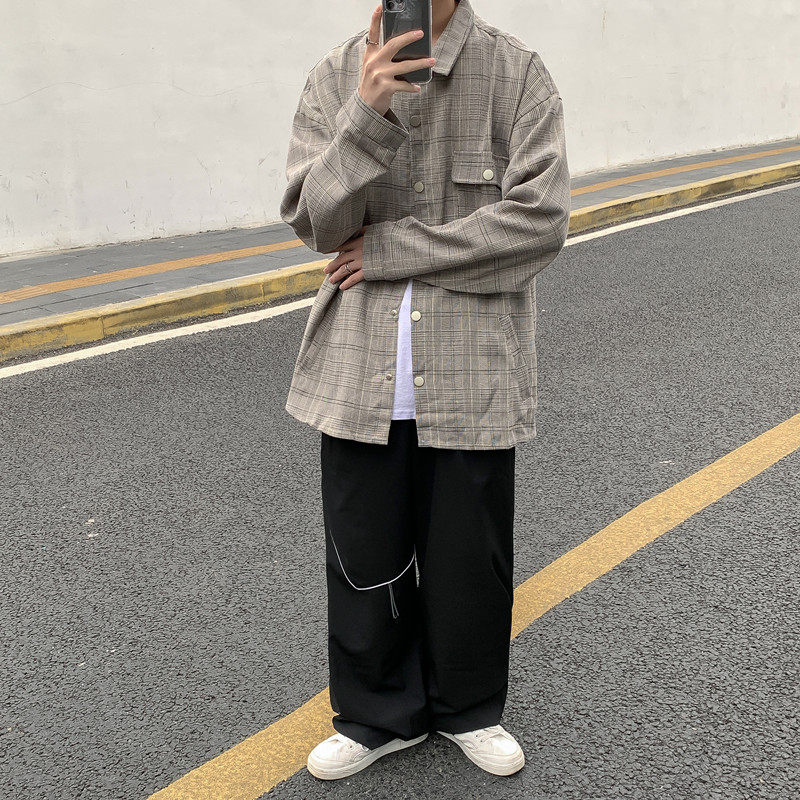 2021春季新款格子外套潮流韩版夹克男帅气衣服上衣A171-J216,男装夹克,电商A171