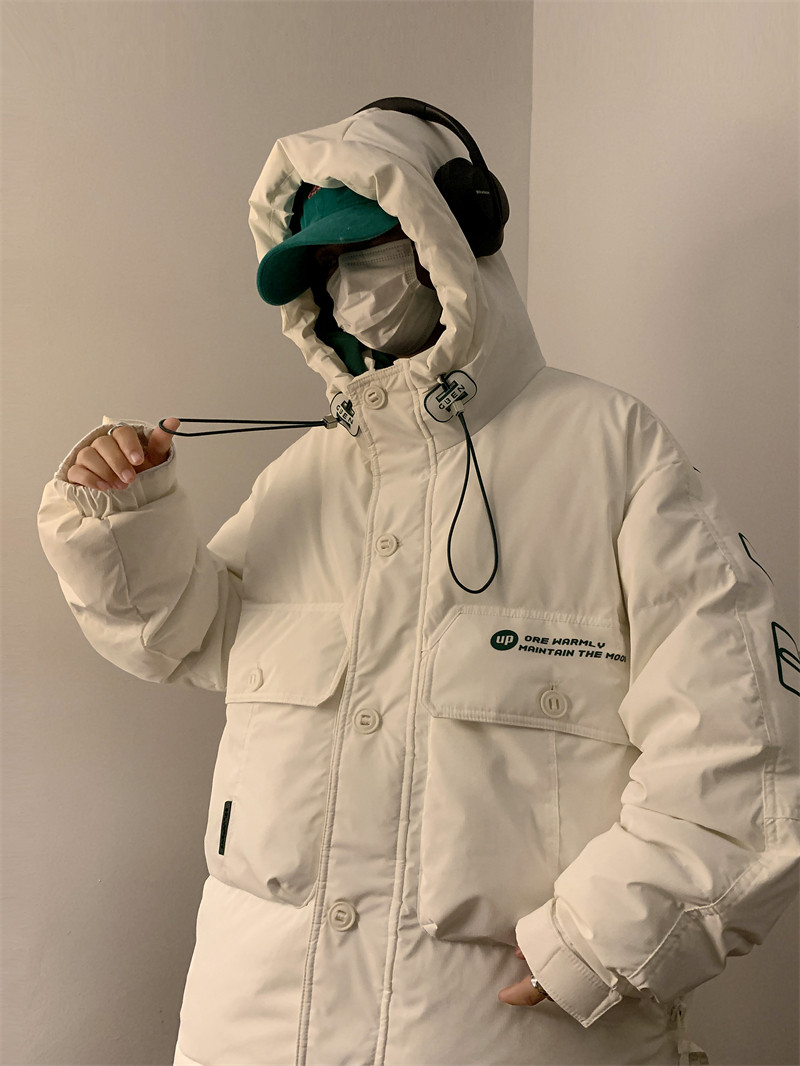23/冬90%白鸭绒高品质连帽羽绒服潮流大码外套2319-P300,男装羽绒服,电商A171