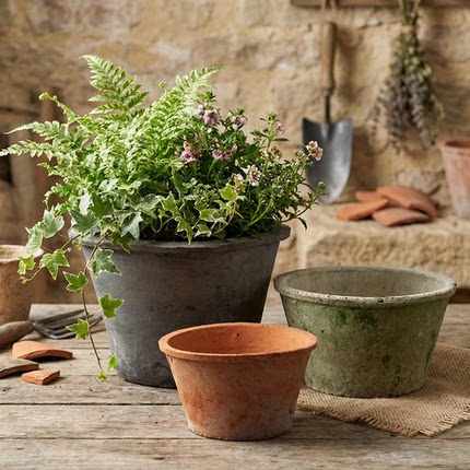 普通盆 老式粗陶绿萝红陶多肉陶土瓦盆小陶盆陶罐园艺做旧花盆矮