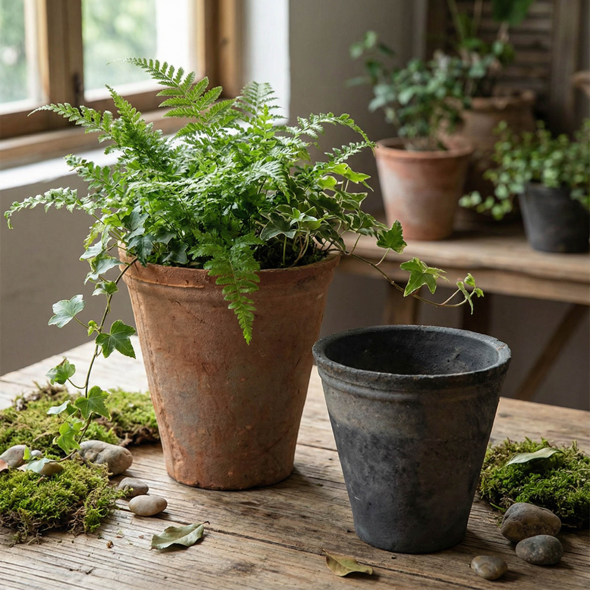 高款北欧红陶透气花盆