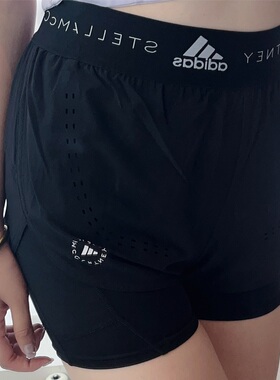 专柜正品/阿迪达斯 stella 女子运动健身跑步骑行速干短裤