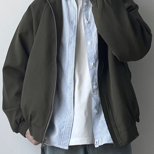 拉链日系青少年基础简约立领夹克