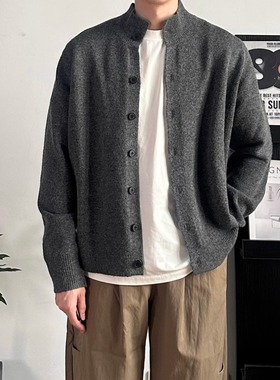 WHICHONE日系秋季半高领慵懒风休闲开衫毛衣针织衫外套