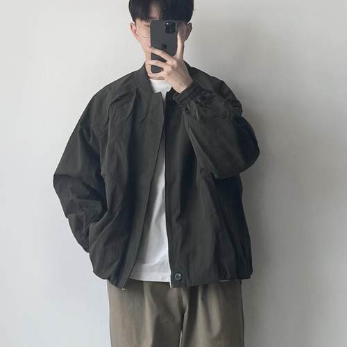 春季日系无领复古夹克