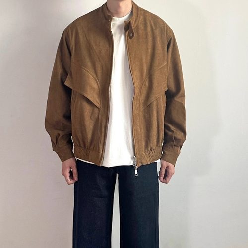 WHICHONE复古立领麂皮绒工装夹克