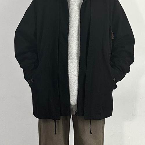 WHICHONE 日系cleanfit假两件工装夹克落肩宽松水洗立领风衣外套