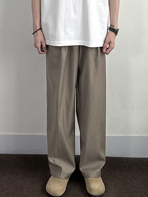 WHICHONE 日系春夏季垂感宽松阔腿松紧腰西裤休闲长裤