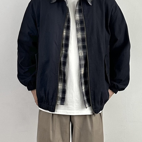 WHICHONE日系复古拼接假两件夹克