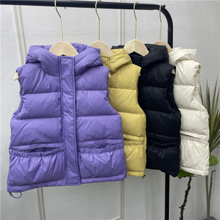 亲子款 羽绒马甲儿童白鸭绒加厚男童女童中大童宝宝连帽外穿22新款