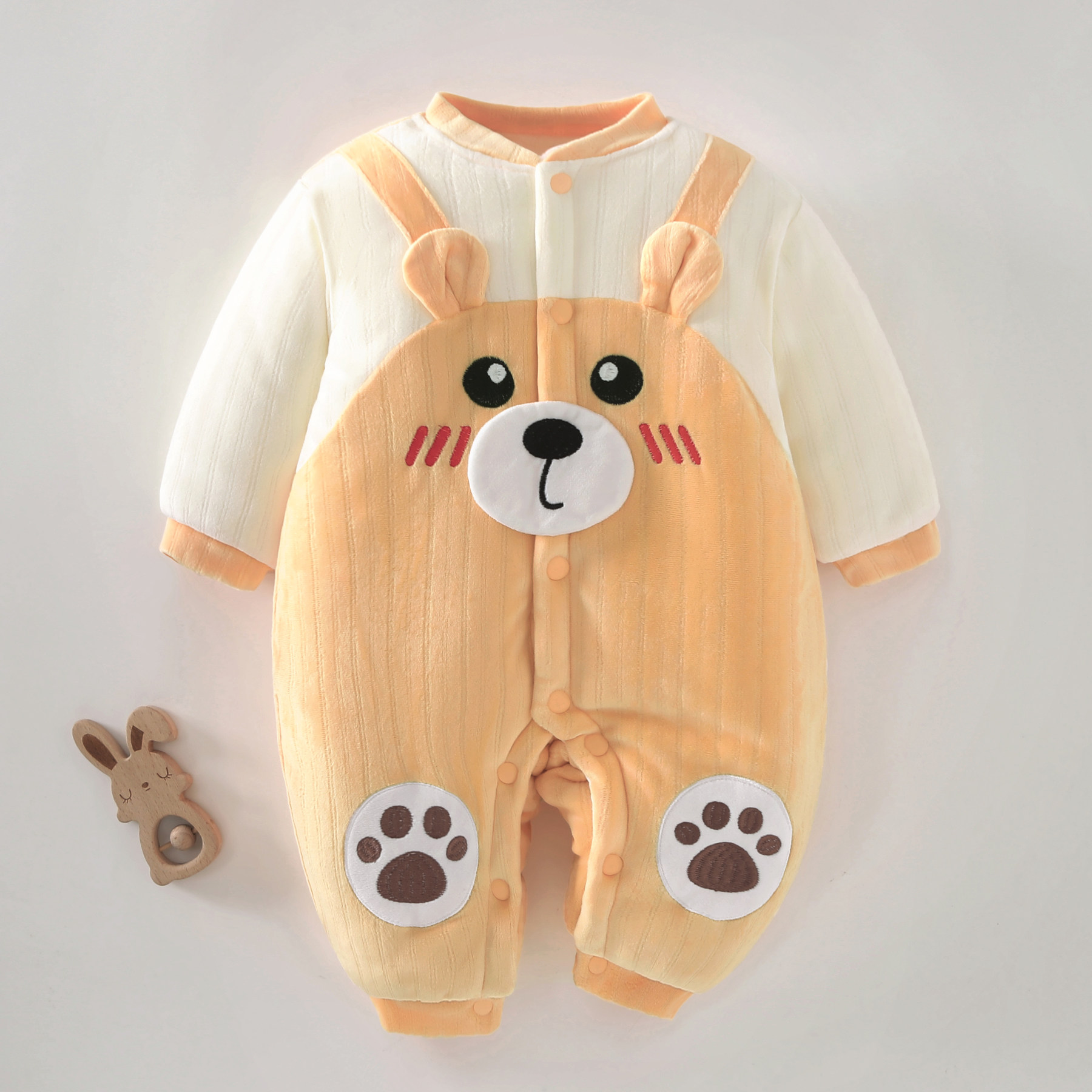婴儿冬装加厚连体衣宝宝棉服棉衣新生儿衣服超萌网红外出服秋冬季